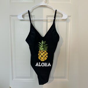 Xhiliration Aloha Pineapple one piece bathing suit
